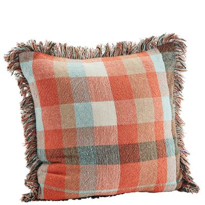 Fabric cushions - Checked cusion cover with fringes - MADAM STOLTZ