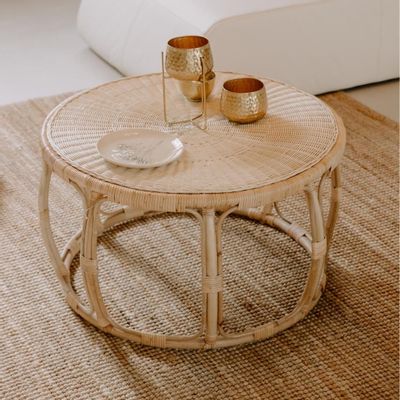 Coffee tables - LOUISE - Round rattan coffee table - HYDILE