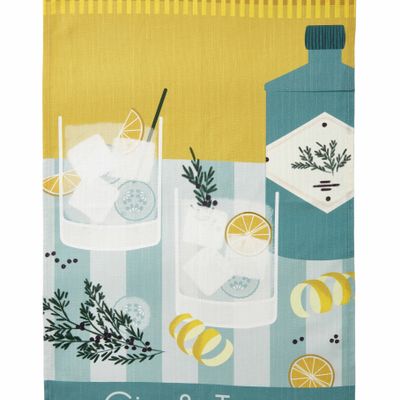 Tea towel - Gin & Tonic - Métis printed tea towel - COUCKE