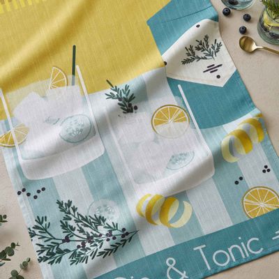 Tea towel - Gin & Tonic - Métis printed tea towel - COUCKE