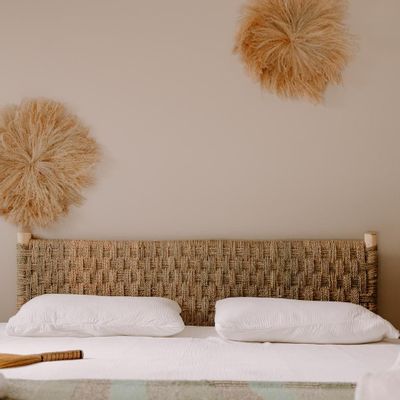 Beds - Bohemian headboard in duum and eucalyptus wood - NYNON - HYDILE