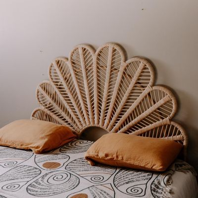Lits - Tête de lit en rotin forme fleur - DALIA - HYDILE