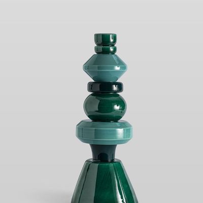 Céramique - CANDELABRO GEOMETRICO TONI DEL VERDE 40 CM - CERAMICA BEVILACQUA