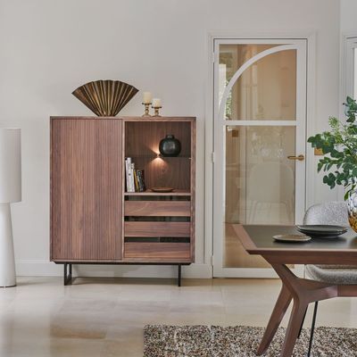 Wardrobe - 3-drawer and 1-door cupboard in walnut - MON PETIT MEUBLE FRANÇAIS