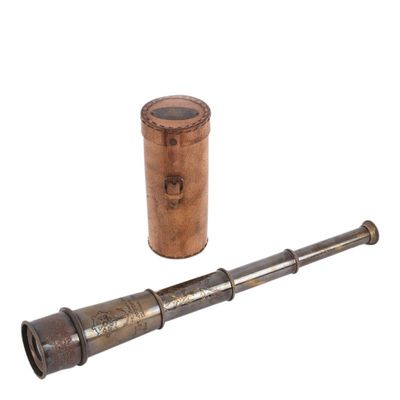 Decorative objects - Telescope W/leather case - BAROQUE COLLECTION - DUTCH STYLE
