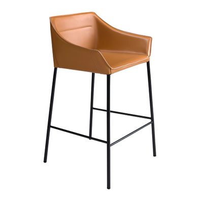 Stools - Brown leatherette stool - ANGEL CERDÁ