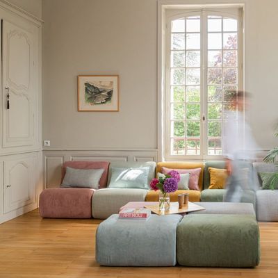 Assises pour bureau - Pouf modulable POP (ciel) - MAISON JEUDI