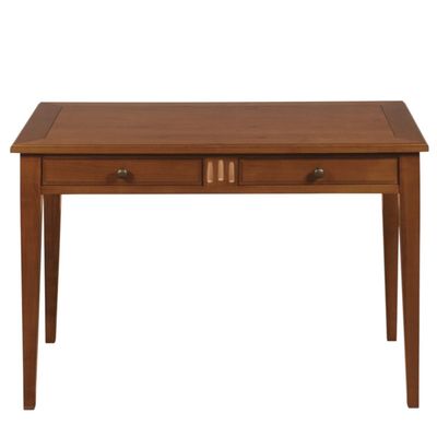 Desks - Solid cherry writing table with 2 drawers - customizable finishes - MON PETIT MEUBLE FRANÇAIS