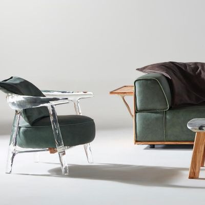 Armchairs - Blue Tangent Lounge Chair - GORDON GU