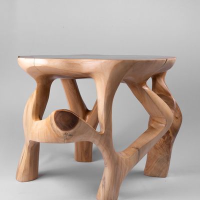 Quincaillerie d'art - Domus, table basse luxueuse et élégante, sculptée à partir d'une seule pièce de bois - LOGNITURE