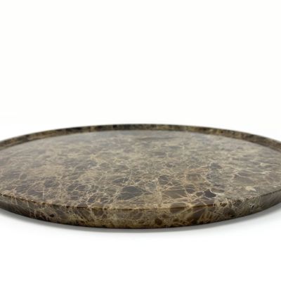 Platter and bowls - Earth -Dark Emperador Marble tray - PISTORE MARMI