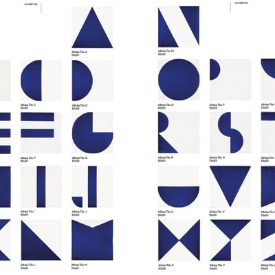 Indoor floor coverings - Italian hand-painted ceramic tiles - Alfabetile Collection — P - MA.VI. S.R.L.