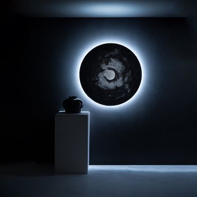 Unique pieces - Decorative object Salt and ink on wood - Under the moonlight. - EVA HENDRIKS