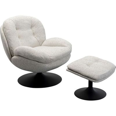 Armchairs - Fauteuil pivotant + repose-pieds Stanford - KARE DESIGN GMBH