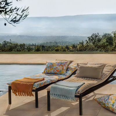 Outdoor decorative accessories - DEAUVILLE cushion, sun lounger and deckchair - HAOMY / HARMONY TEXTILES