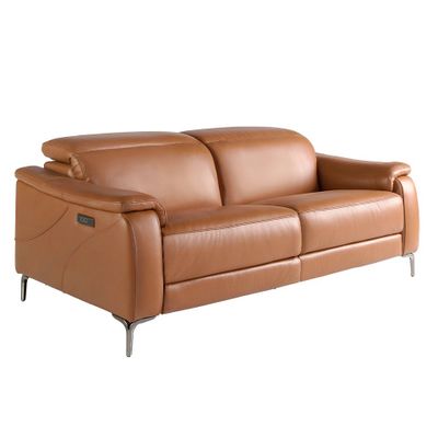 Sofas - 3 seater relax sofa in brown leather - ANGEL CERDÁ