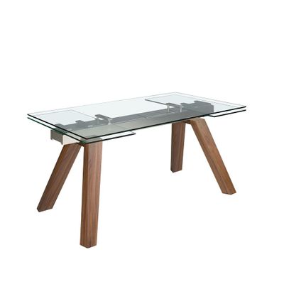 Dining Tables - Rectangular tempered glass extending dining table - ANGEL CERDÁ