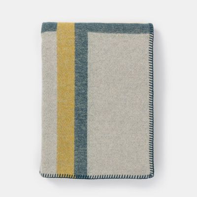 Throw blankets - jacquard throw with windowpane pattern - VILLA COMO