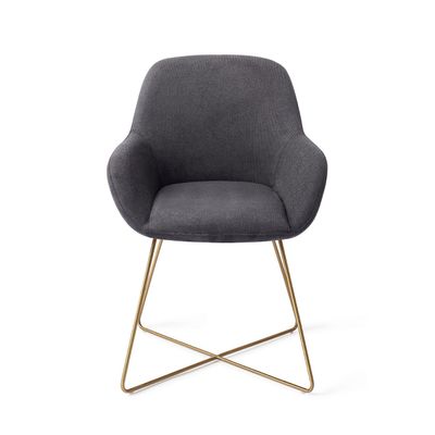 Chaises pour collectivités - Kushi Dining Chair - Black-Out, Cross Gold - JESPER HOME