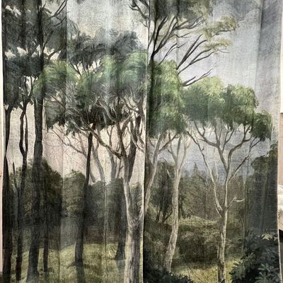 Rideaux et voilages - MANOSQUE rideau en lin imprimé Ananbo 140x280 cm - Panneau de droite - EN FIL D'INDIENNE...