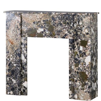 Cheminées - Cheminée Art Deco En Breccia Marbre. - MAISON LEON VAN DEN BOGAERT ANTIQUE FIREPLACES AND RECLAIMED DECORATIVE ELEMENTS