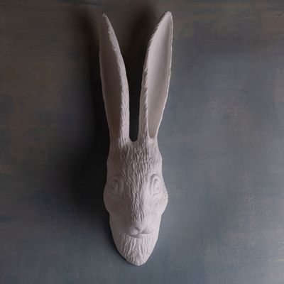Vases - HERR KOWALSKI, china bone, wall vase, rabbit, hare, white - KLATT OBJECTS