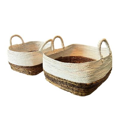 Caskets and boxes - Set of 2 baskets mix abaca & synthetic fiber BKBS - BALINAISA