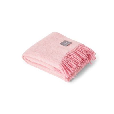 Plaids - 4136 Mohair Blanket Rolled fringe Pelagon & Pink Melange - STACKELBERGS