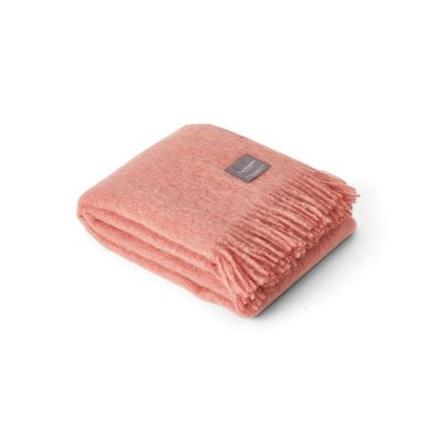 Throw blankets - 4174 Mohair Blanket Rolled Fringes Antique Pink - STACKELBERGS