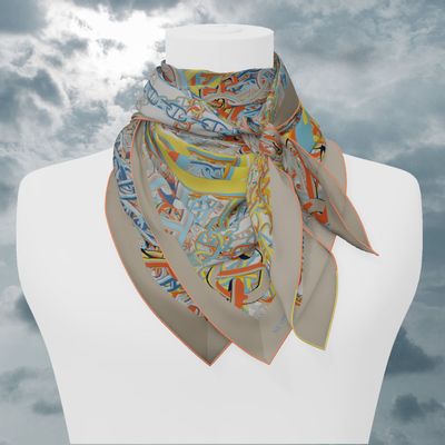 Scarves - Pop-Chain customizable silk squares. - NEYMO PARIS