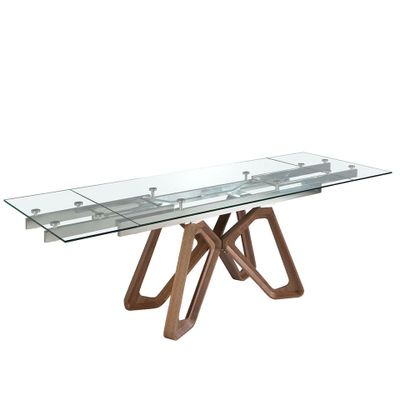 Dining Tables - Rectangular tempered glass extending dining table - ANGEL CERDÁ