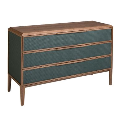 Chests of drawers - Dark green and walnut pvc chest of drawers - ANGEL CERDÁ