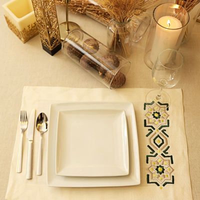 Gifts - PLACEMAT GREEN ARABESQUE SET OF 2 - HYA CONCEPT STORE