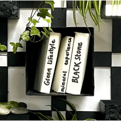 Green walls - Cube natural slate shelf, 35/35/20 cm PIXEL CUB - LE TRÈFLE BLEU