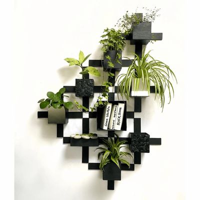 Other wall decoration - Concept planter for green wall decor in natural slate, PIXEL, 35/35/12.5 cm, indoor/outdoor - LE TRÈFLE BLEU