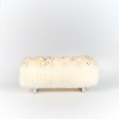 Bancs - White Love Fluffy Bench - APCOLLECTION