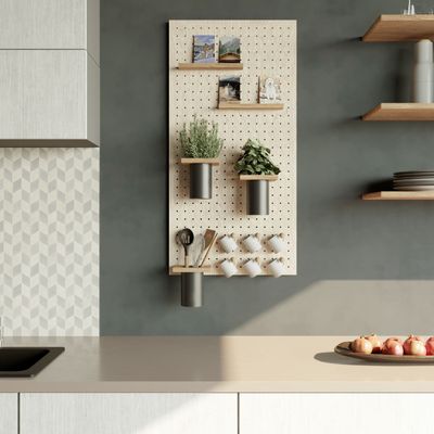 Kitchens furniture - Wooden Perforated Pegboard for Fitted Kitchen - QUARK