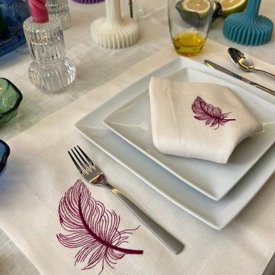 Placemats - PLACEMAT Feather SET OF 2 - HYA CONCEPT STORE
