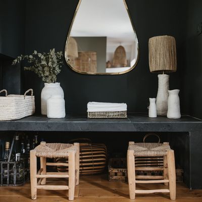 Stools - Handmade Moroccan stools – Solid wood and natural palm rope - COSYDAR-DECO
