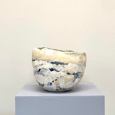 Céramique - Blue Mixed Art Object 1. - ATELIER ELSA DINERSTEIN