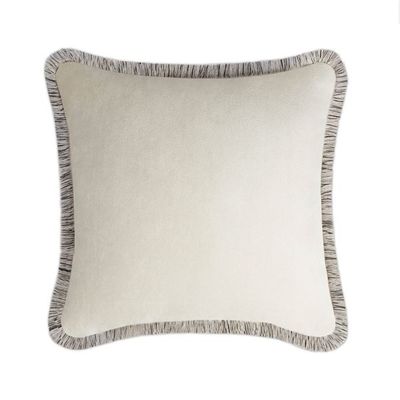 Cushions - ARTIC Happy Pillow Velvet With Multicolor Fringes - LO DECOR