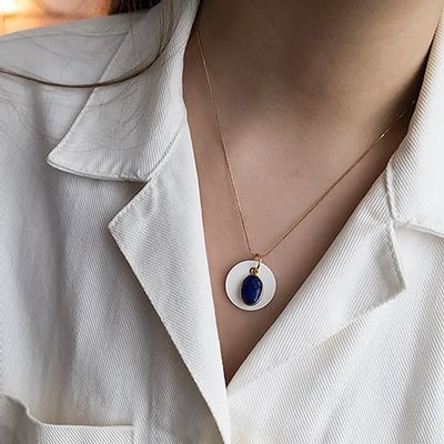 Cosmétiques - Collier olfactif « Palais Royal Lapis Lazuli » en céramique de Limoges à parfumer - O BY !OSMOTIK