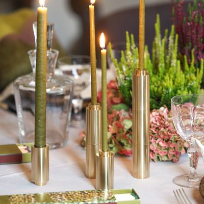 Christmas table settings - FOLIES brass candle holder - MAISON PECHAVY