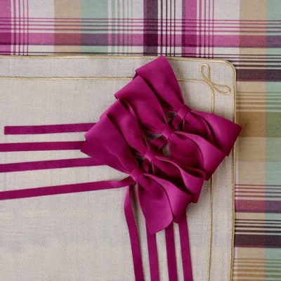 Napkins - Table linen - Velvet Napkins Bows (set of 6 pieces) - ROSEBERRY HOME