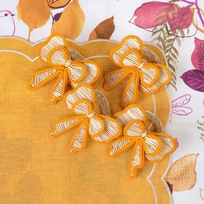 Napkins - Table decoration - Raffia Napkin Rings (set of 6 pieces) - ROSEBERRY HOME