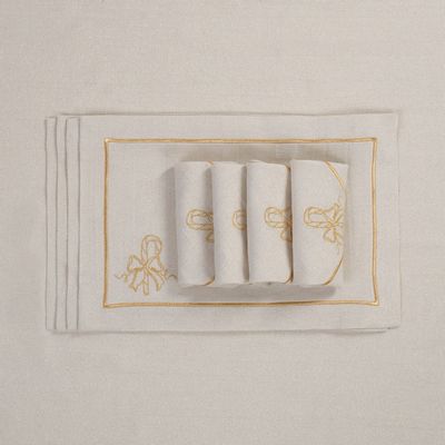 Table linen - Joyful Christmas Golden Placemats - ROSEBERRY HOME