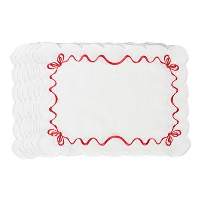 Table linen - Table linen - Christmas Bows Placemats (set of 6 pieces) - ROSEBERRY HOME