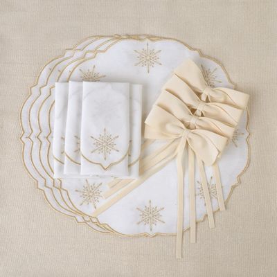 Christmas table settings - Table Linen - Stars Placemats (set of 6 pieces) - ROSEBERRY HOME