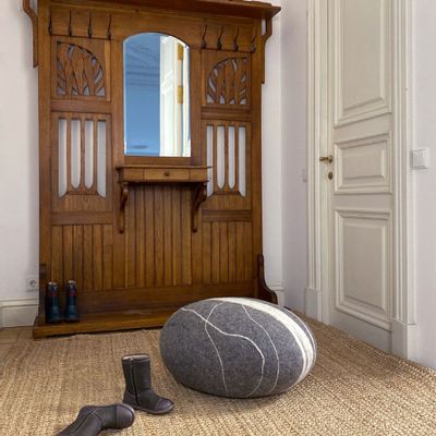 Design objects - Ottoman pillow wool soft stone  "BONGO" - KATSU STONES