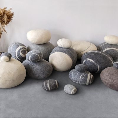 Cushions - Soft poufs wool stones | set NOW - KATSU STONES